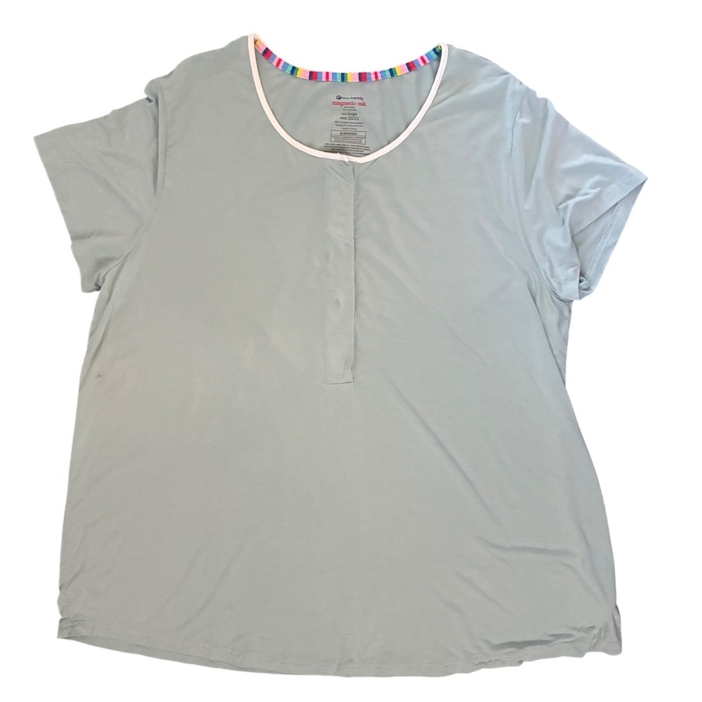 Magnetic Me Women XXL Sage Green Modal Magnetic Nursing Pajama Top MM24280-282
